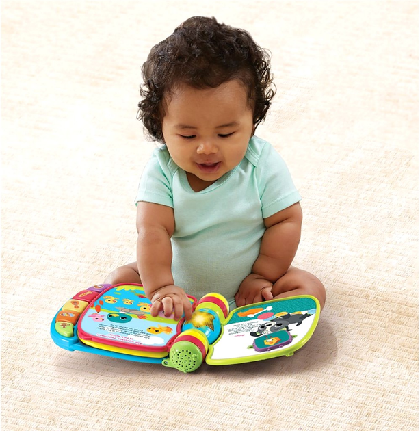 Інтерактивна іграшка VTech Baby Книжечка Друзі тварин Блакитна (3417761667729) - зображення 4