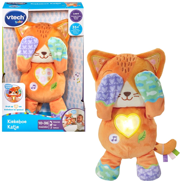 Maskotka VTech Baby Kotek Kiekeboe Pomarańczowy (3417765674235) - obraz 1