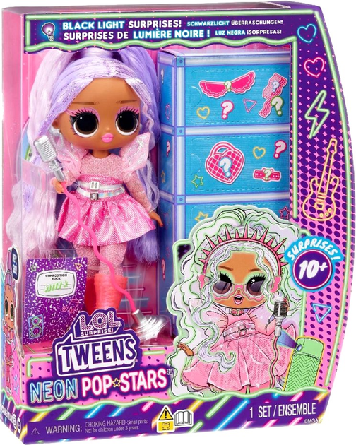 Lalka L.O.L. Surprise Tweens Neon Pop Stars Kitty K z akcesoriami (35051120667) - obraz 4