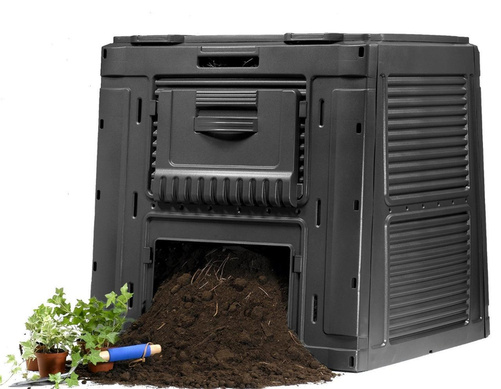 Компостер садовый пластиковый Keter E-Composter 470 л с основой (дном) (17186362) Черный - изображение 1