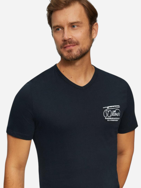 T-shirt męski bawełniany s.Oliver 10.3.11.12.130.2153470-59D1 XL Ciemnogranatowy (4099976471149) - obraz 5