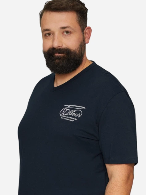 Футболка бавовняна чоловіча s.Oliver 10.3.16.12.130.2159055-59D1 3XL Темно-синя (4099976493448) - зображення 5