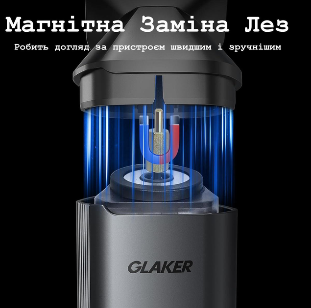 Универсальный, Водонепроницаемый Триммер Glaker 11 в 1 с Магнитными Насадками для Бороды, Носа, Усов, Бритья, Стрижки Волос Всего Тела в Кейсе, 1200 mAh - изображение 3