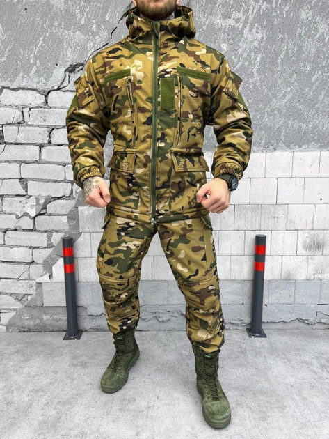 Тактический костюм с двойным флисом и высоким воротником Soft Shell Multicam XXXL - изображение 1