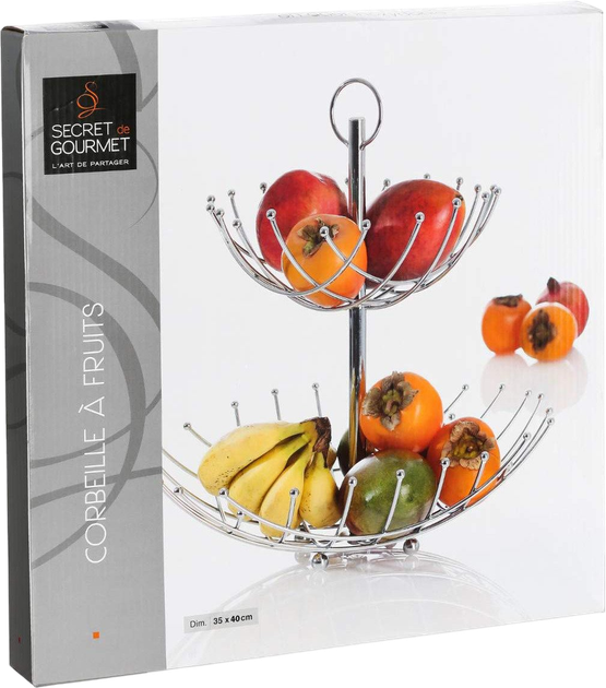Кошик для фруктів 5five Simply Smart металевий 2-х ярусний 40 см (3560238520758) - зображення 3