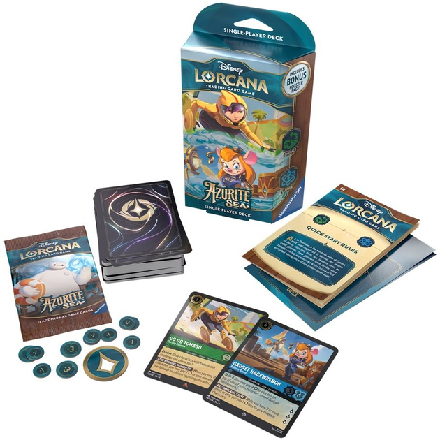 Zestaw kart Ravensburger Disney Lorcana Azurite Sea Starter Deck Go Go Tomago & Gadget (4050368984180) - obraz 2