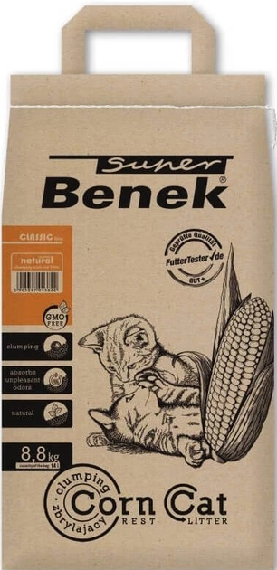 Наповнювач для котячих туалетів натуральний Super Benek Corn Cat 14 L (5905397017813) - зображення 2