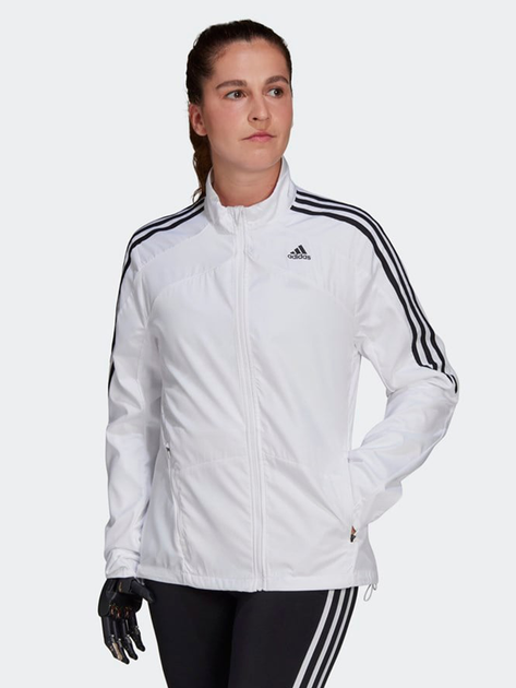 Kurtka wiatrówka damska do biegania adidas Marathon Jkt W GK6061 M Biała (4064044053886) - obraz 1