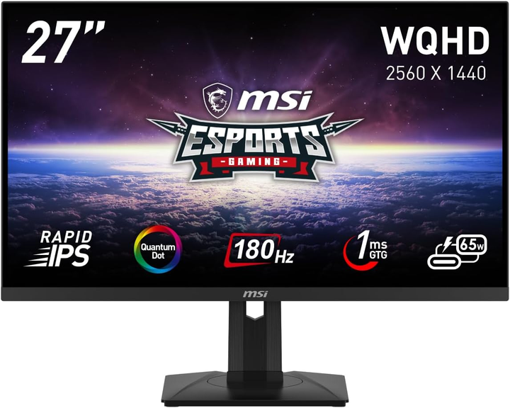 Монитор 27" MSI MAG 274QRF-QD E2 -- Quantum Dot / Rapid IPS QHD (2K) / 180Hz / 1ms GtG / 8-Bit + FRC / DisplayHDR 400 / Type-C 65W PD / G-Sync Compatible / Adaptive Sync / HAS / Pivot / KVM / Console Mode 2K 120Hz - изображение 4