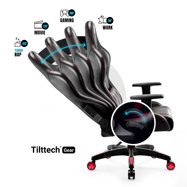 Ігрове крісло Diablo X-One 2.0 King Size Black/Red (5902560336429) - зображення 8