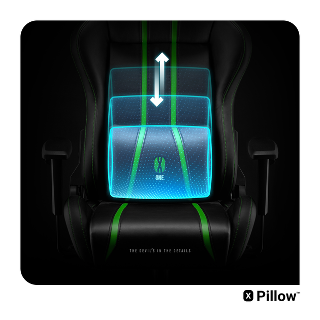 Fotel gamingowy Diablo X-One 2.0 Normal Size Black/Green (5902560337082) - obraz 7