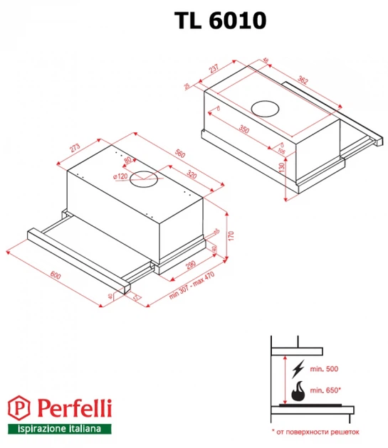 Витяжка Perfelli TL 6010 I - зображення 5