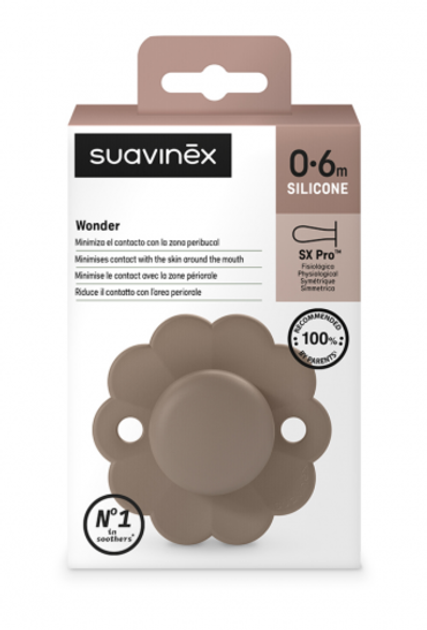 Пустушка фізіологічна Suavinex SX Pro Wonder 0-6 місяців Коричневий (8426420084185) - зображення 3