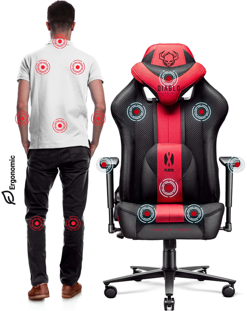 Ігрове крісло Diablo X-Player 2.0 Normal Size Crimson/Anthracite (5902560337181) - зображення 3