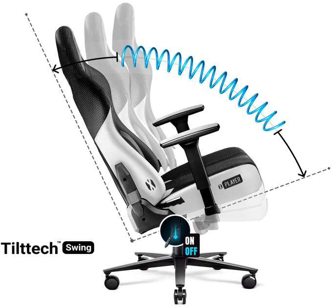 Fotel gamingowy Diablo X-Player 2.0 Normal Size White/Black (5902560337754) - obraz 4