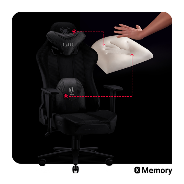 Fotel gamingowy Diablo X-Player 2.0 Normal Size White/Black (5902560337754) - obraz 9
