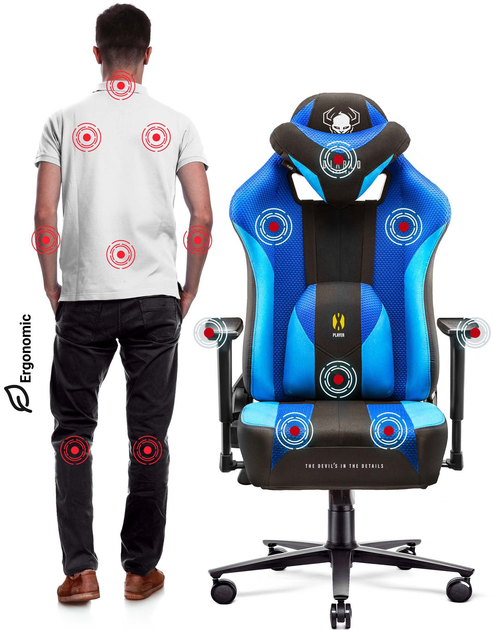 Ігрове крісло Diablo X-Player 2.0 Normal Size Frost Black (5902560339222) - зображення 3