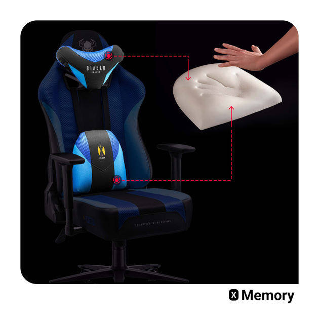 Ігрове крісло Diablo X-Player 2.0 Normal Size Frost Black (5902560339222) - зображення 12