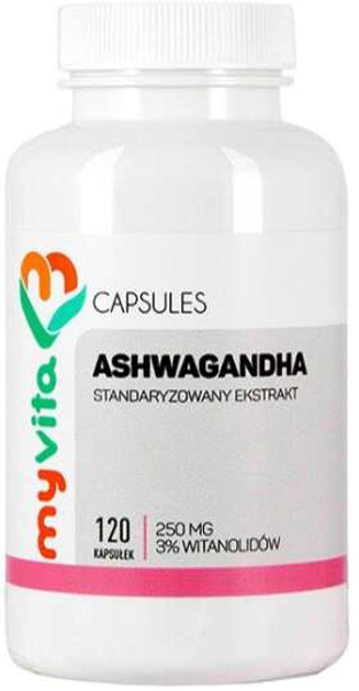 Naturalny suplement diety MyVita Ashwagandha 120 kapsułek (5906395684731) - obraz 1