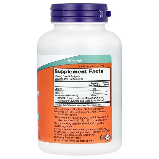Магний цитрат Now Foods (Magnesium Citrate) 134 мг 90 капсул - изображение 2