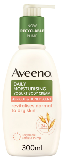 Krem do ciala Aveeno Daily Moisturising z yogurtem z aromatem moreli i miodu 300 ml (3574661482378) - obraz 1