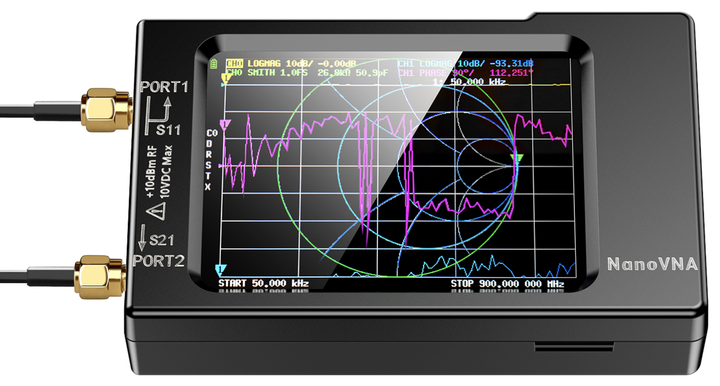 Широкополосный приемник NanoVNA-H v3.6, 10кГц-1,5ГГц SDR MF HF VHF UHF, HW, сенсорный экран 2,8" - изображение 3