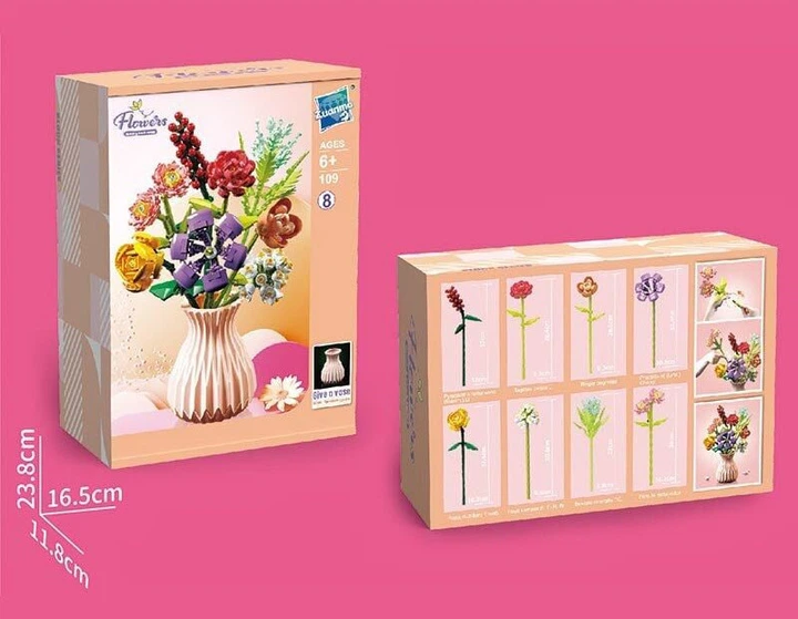 Конструктор Квіти у вазі Flowers Building Block 724 деталі