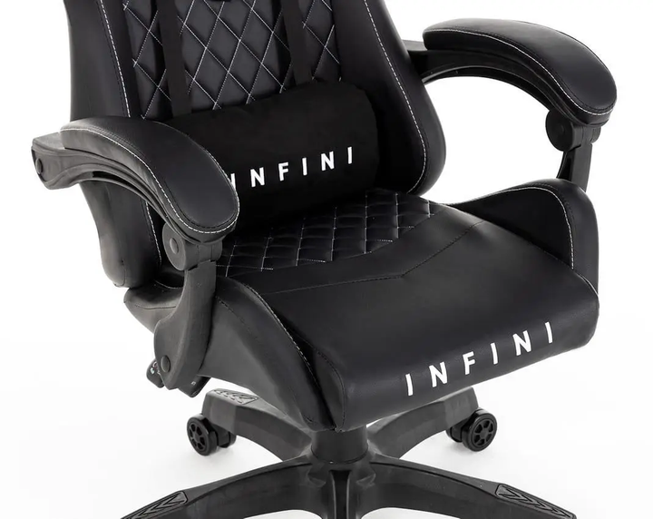 Комп'ютерне крісло геймерське INFINI R-5 Чорна якісна екошкіра - изображение 7