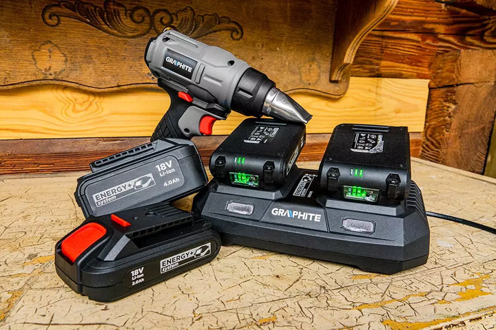 Будівельний фен акумуляторний Graphite Energy+ 18V 58G082 без акумулятора та зарядного пристрою (5902062503497) - зображення 13