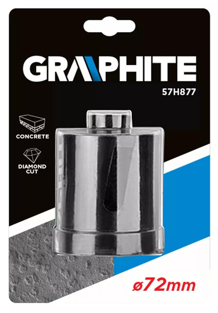 Коронка алмазна Graphite 72 x 10 x 75 мм 57H877 (5902062578778) - зображення 8