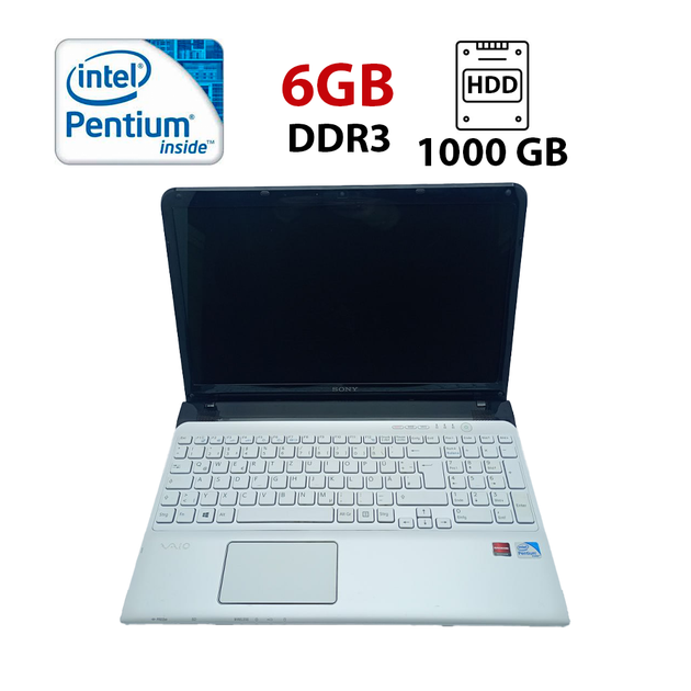 Ноутбук Sony SVE15 / 15.6" (1366x768) TN / Intel Pentium 2020M (2 ядра по 2.4 GHz) / 6 GB DDR3 / 1000 GB HDD / Intel HD Graphics 2500 / WebCam б/у - Фото 1 Ноутбук Sony SVE15 / 15.6" (1366x768) TN / Intel Pentium 2020M (2 ядра по 2.4 GHz) / 6 GB DDR3 / 1000 GB HDD / Intel HD Graphics 2500 / WebCam б/у - изображение 1