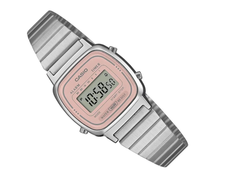 Жіночий наручний годинник CASIO LA670WEA-4A2EF має корпус сріблястого кольору та рожевий циферблат. - Фото 3 Жіночий наручний годинник CASIO LA670WEA-4A2EF має корпус сріблястого кольору та рожевий циферблат. - зображення 3