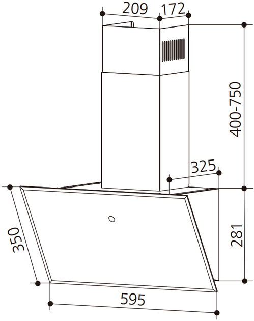 Вытяжка Наклонная INTERLINE FLY S BL A/60/GL/T - изображение 15