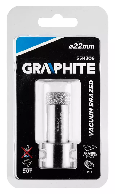 Otwornica diamentowa Graphite 22 mm M14 55H306 (5902062509284) - obraz 2