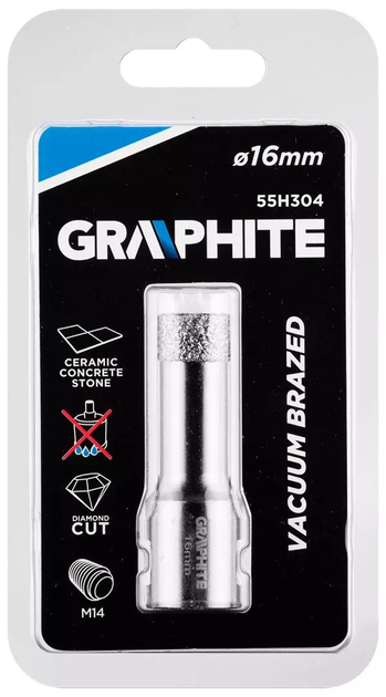 Otwornica diamentowa Graphite 16 mm M14 55H304 (5902062509260) - obraz 3