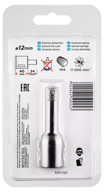 Коронка алмазна Graphite 12 мм M14 55H303 (5902062509253) - зображення 9