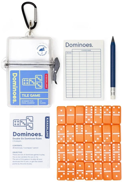 Настільна гра Kikkerland Dominoes Travel Set (версія англійська)(0612615121966) - зображення 1