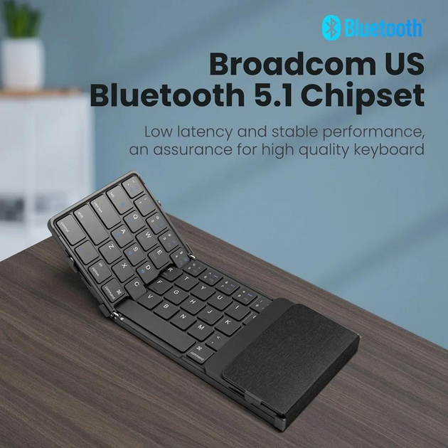 Трехсложная перезаряжаемая беспроводная Bluetooth 5.1 клавиатура с сенсорной панелью Avatto для Windows Phone PC Tablet (EN) + наклейки на УКР языке по желанию - изображение 4