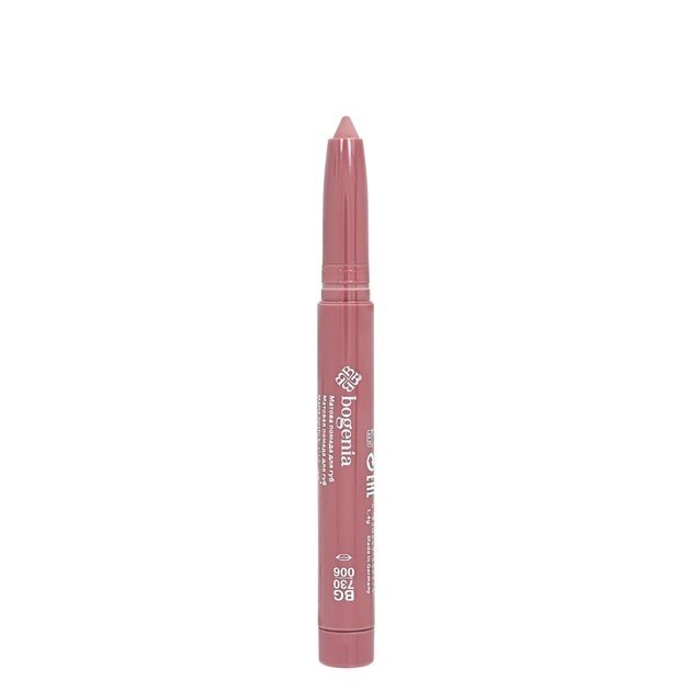 Помада-олівець для губ водостійка Bogenia Velvet Waterproof Matte, 006 Stellar Сіро-рожева - зображення 5
