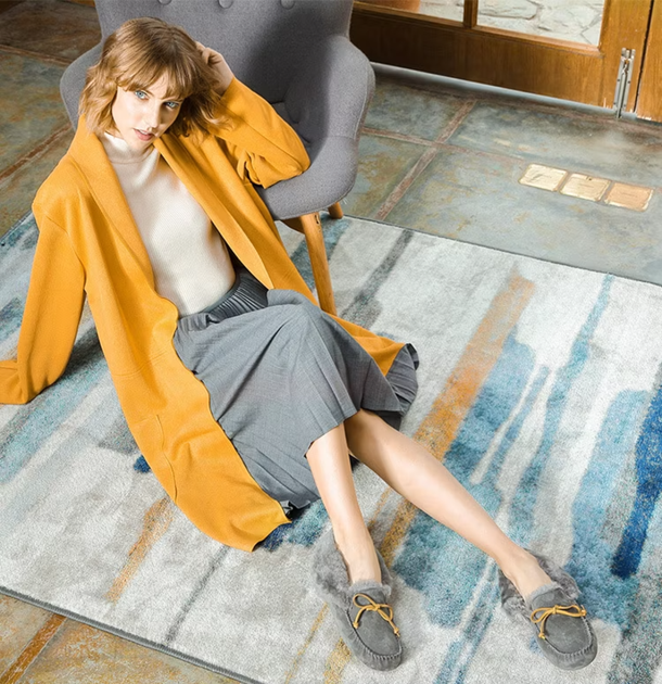 Женские высокие зимние мокасины OZZEK Australia Grey, 36 (23см