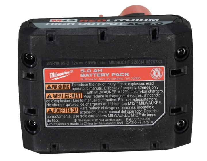 Акумуляторна батарея Milwaukee M12 HB5 5.0 Ah (48-11-2450) HIGH OUTPUT - изображение 3