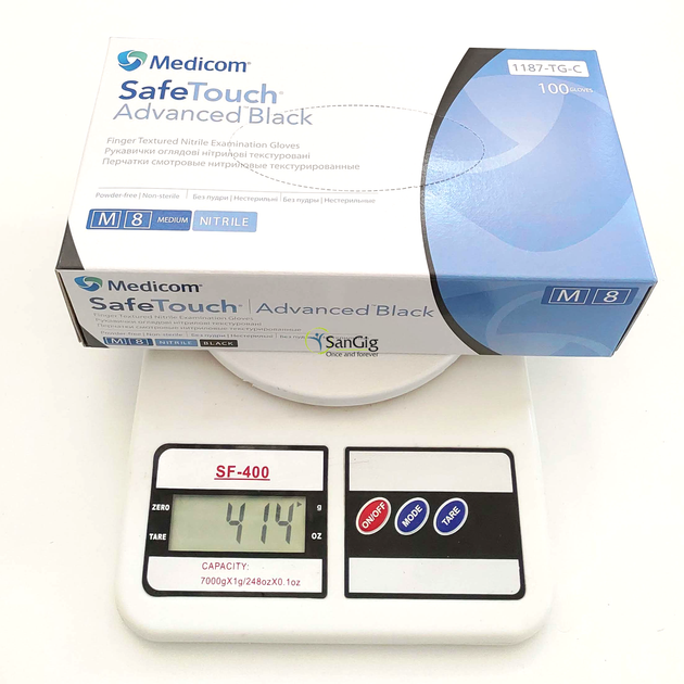 Нитриловые перчатки Medicom, плотность 3.5 г. - SafeTouch Advanced Black - Чёрные (100 шт) M (7-8) - изображение 3