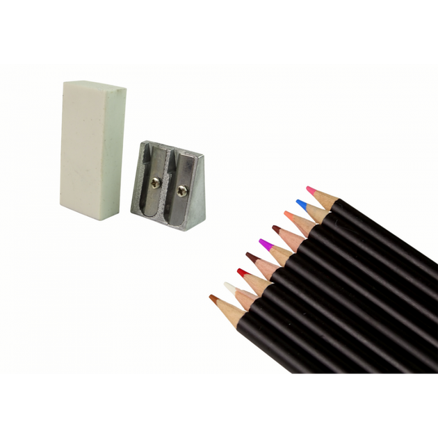 Zestaw kolorowych ołówków LEAN Toys w tubie z temperówką i gumką 74 szt (5905679076798) - obraz 2