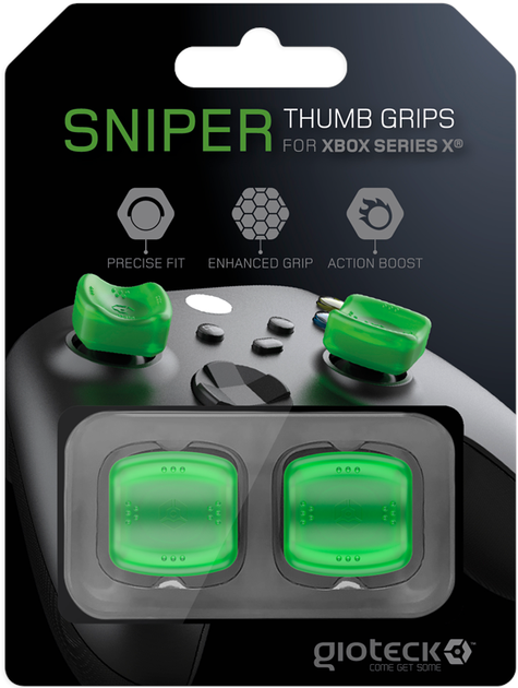 Nakładki na kontroler Gioteck Sniper Thumb Grips Translucent Green (0812313016544) - obraz 4