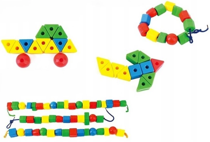 Klocki geometryczni Askato Małi geniuszy 22 elementy w worku (6901440112527) - obraz 3