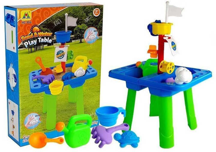 Stolik-piaskownica Leantoys Sand and Table 846 z foremkami (5905214973247) - obraz 1