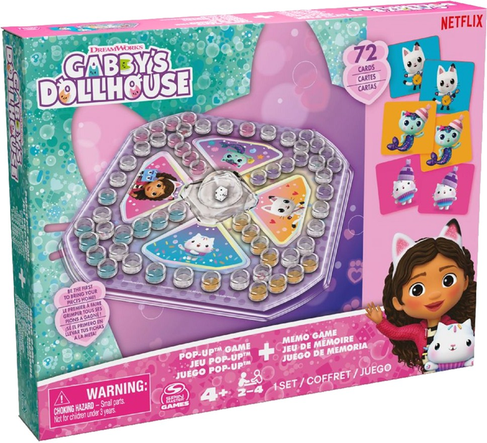 Zestaw gier planszowych Gabbys Dollhouse Memo And PopUp Game (0778988500859) - obraz 1