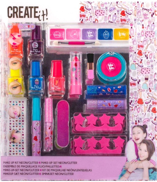 Набір косметики для дітей Create It! Make Up Box Neon & Glitters (8719668006102) - зображення 1