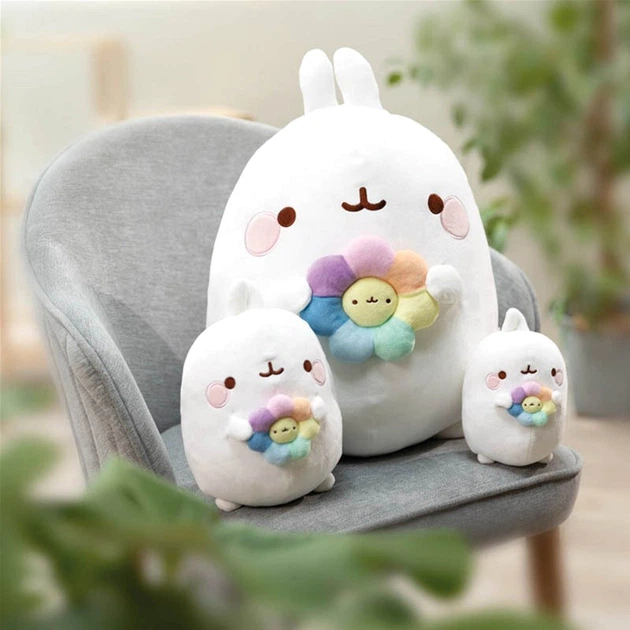 Maskotka Nici Molang pluszowy z tęczowym kwiatkiem 16 cm (4012390611649) - obraz 4