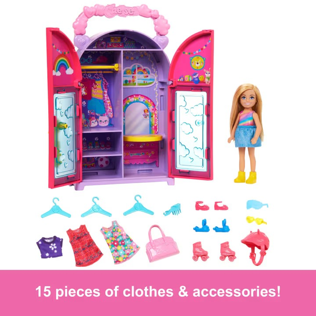 Lalka z akcesoriami Barbie Family Chelsea Szafa z ubrankami i akcesoriami (194735234646) - obraz 5